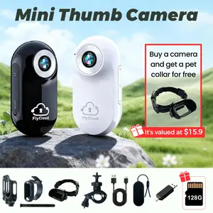 Flycloud A100 Mini Thumb Camera–1080P HD, 128GB mini TF Card, Long Battery Life  Complete Kit for Outdoor Sports Cycling Hiking Vlog Pet POV Daily Life Recording