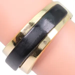 Pre-owned Dior Stainless Small Leather Goods Gold Plated Bracelet Bangle
