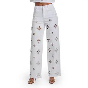 Kaia Pearl High Rise Jean - White