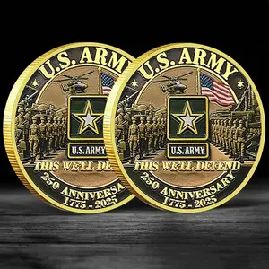 Celebrate 250 Years Of U.s. Army | 1775-2025 Gold Plated Commemorative Coin