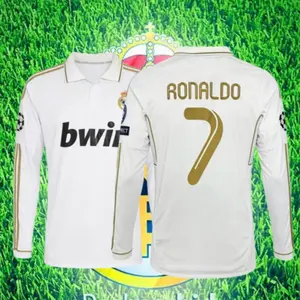 1112 Home Champions League White Cristiano Ronaldo 7 Long Sleeve Soccer Jersey