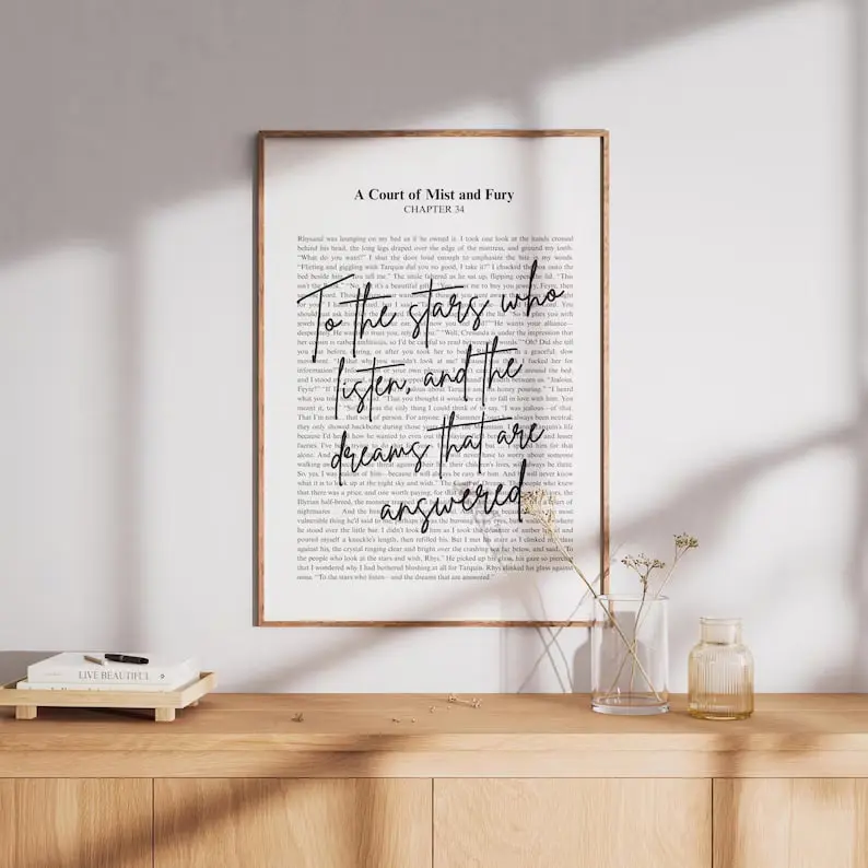 [Sale Off To 40%] [UNFRAMED] To The Stars Quote Poster, Fantasy Book Quote Wall Art, Minimal Bookish Decor, Reading Room Gift