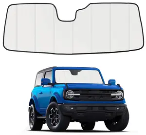 Windshield Sun Shade Compatible with 2021-2026 Ford Bronco Accessories, Foldable Front Window Sunshade Sun Visor Protector Blocks UV Rays
