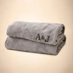 Personalized Embroidered Fleece Blanket – Custom Wedding & Couple Gift