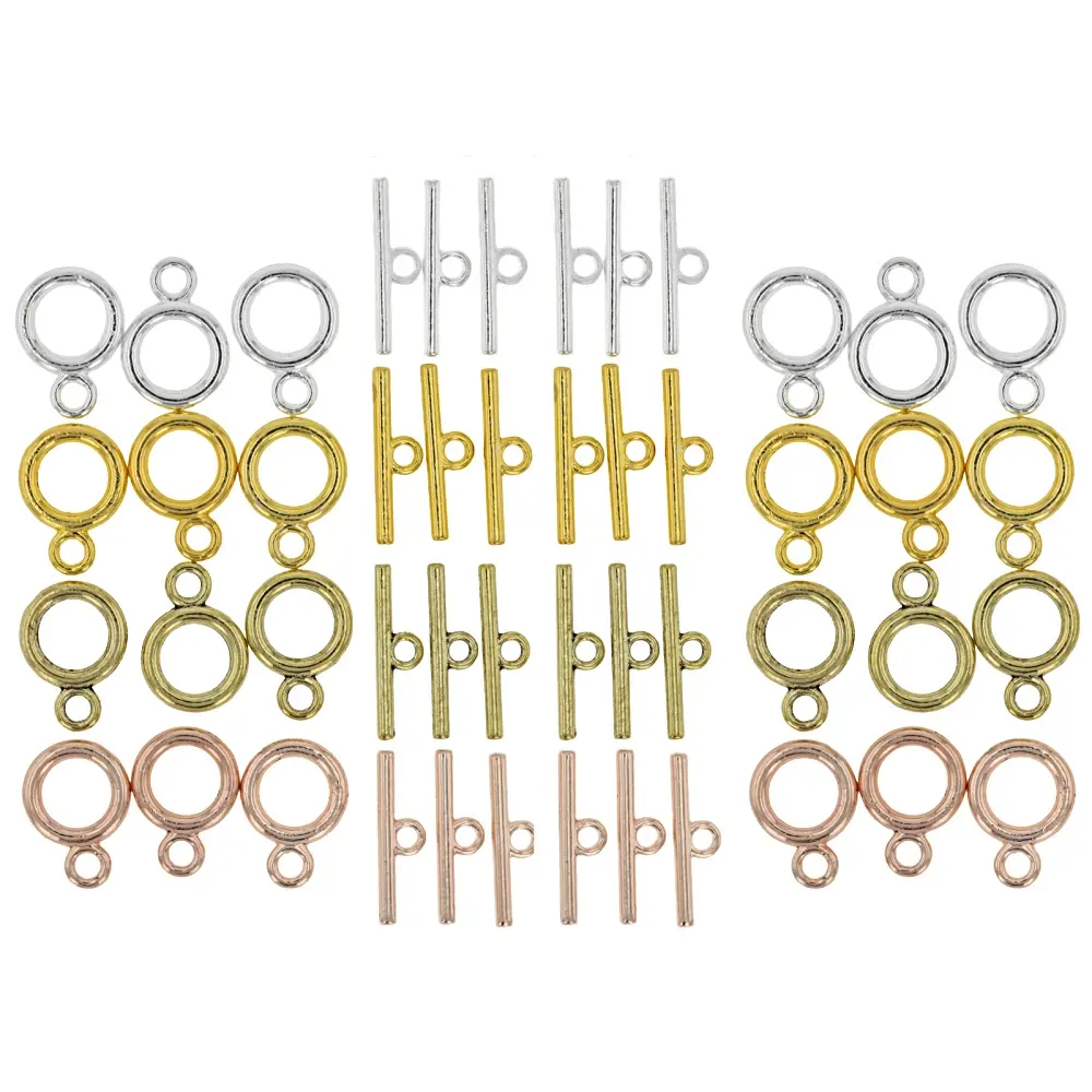 JTV Assorted Tone Toggle Clasp Set of 24