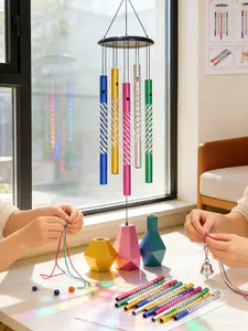 10pcs Colorful Aluminum Wind Chime Tubes DIY Replacement Hanging Pendants, Wholesale Retail Supplies, Home Decor Materials Pack