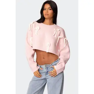 Chunky Bow Cropped Sweater Chunky Bow Cropped Sweater
