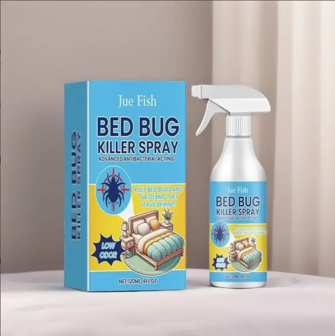Indoor Low-Odor Bed Bug Control Spray - 120ml Bedbug Sprays, Bug Killer Indoor, Home Pest Control Supplies for Mattress, Sofa, Eliminates Germs on Carpets, Fabrics