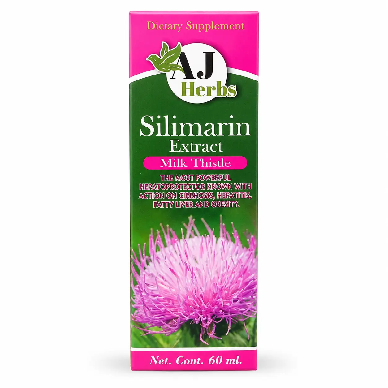 Silimarin Milk Thistle Extract 2.0oz - Cardo Mariano Extract0 60ml. AJ Herbs