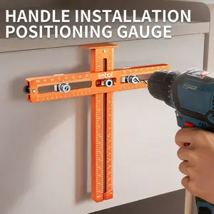 IMBOT Cabinet Hardware Jig – Aluminum Alloy Handle Template, Adjustable Bi-directional Punch Locator, Universal Drill Guide for Handles and Pulls. Sturdy, Practical, DIY Essential.