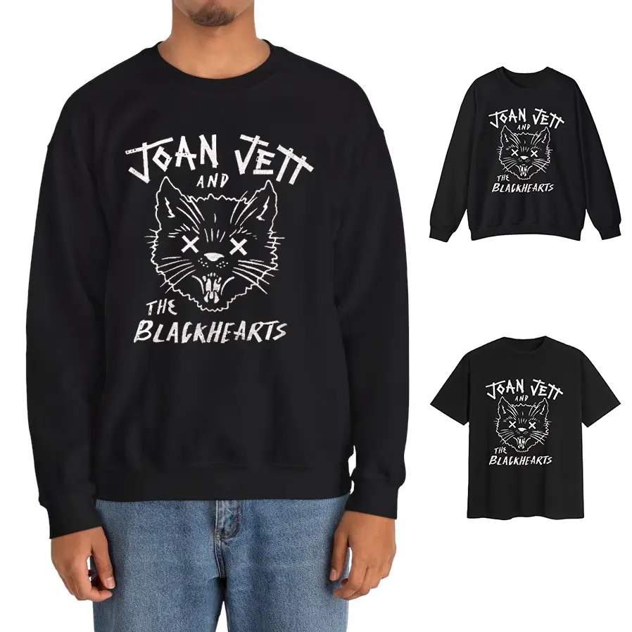 Joan Jett and The Blackhearts Unisex T-Shirt Sweatshirt, Heavy Cotton T-shirt Sweatshirt