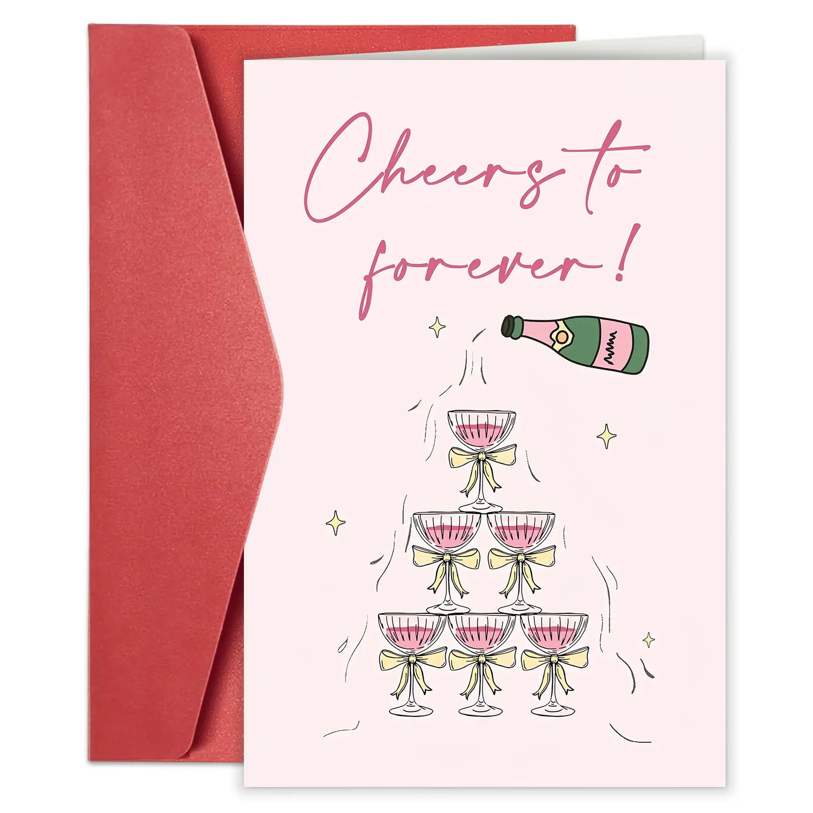 1PC Romantic Engagement Card for Couples, Wedding Congratulations Gift, Perfect for Fiancee, Fiancée, Siblings, Friends, Romantic Greeting Card