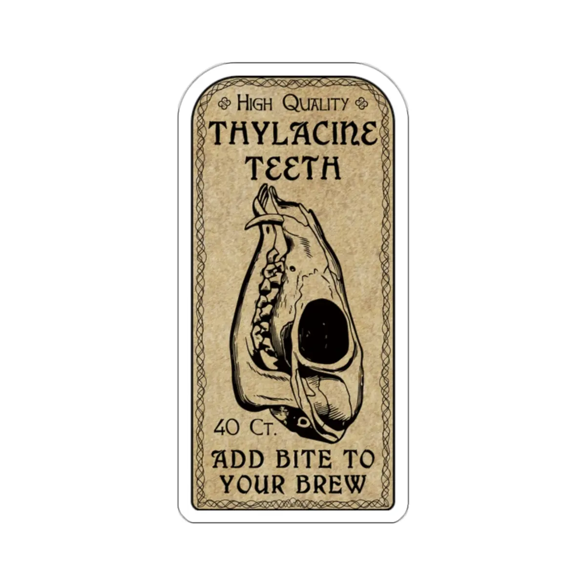 Thylacine Teeth Apothecary Label
