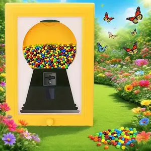Wall-Mounted Photo Frame Candy Dispenser,Vintage-Style Candy Dispenser Photo Frame,Perfect for Holding Gumballs, Candies, Nuts, And Pet Treats,Great Creative Gift for Friends and Family