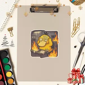 Psyduck Vinyl Sticker, Poke Inspired Sticker | My Only Effective Attack is Panic | vinyl decal