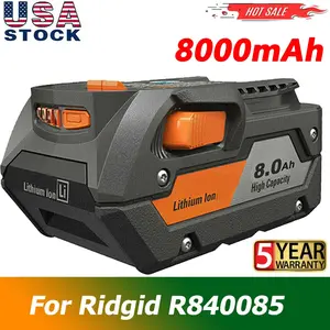 High quality 1pack 18V For RIDGID R840085 R840087 18 Volt 8.0AH Hyper Lithium-Ion Battery R840083