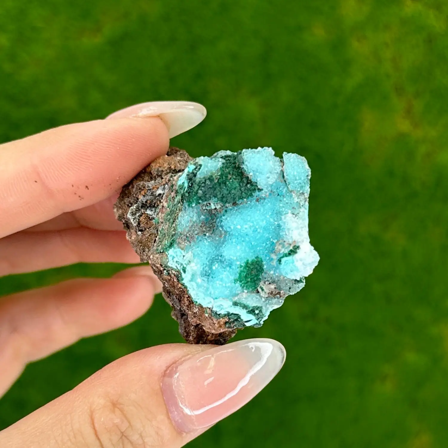 Druzy Chrysocolla with Malachite on Matrix from South Africa