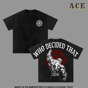 Escanor Seven Deadly Sins Tee Washed – “Who Decided That?” Vintage Washed Oversized Heavyweight Cotton Anime Graphic Tee, Unisex Animecore Streetwear Gift for Escanor & Anime Fans