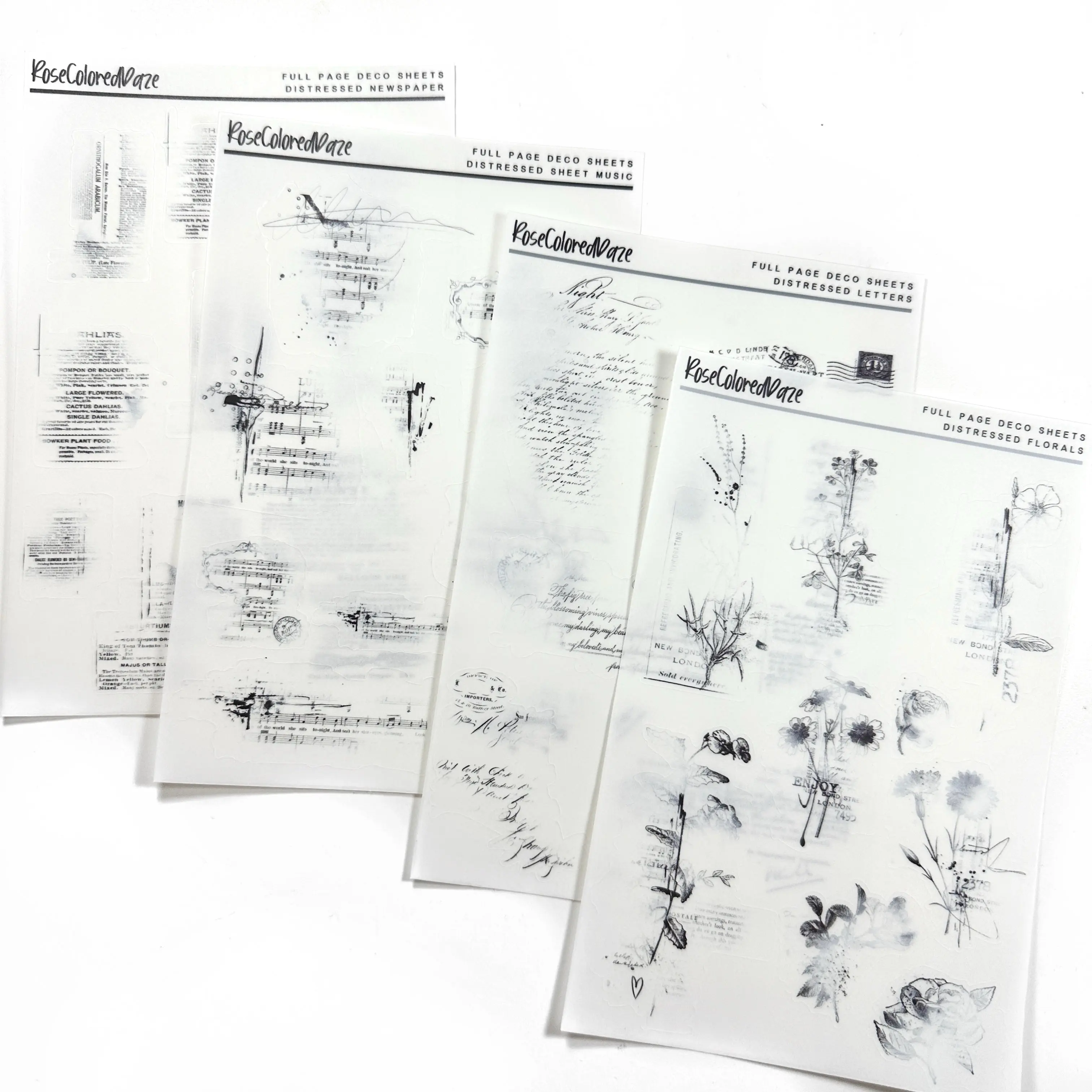 Transparent Matte Stickers - Distressed Deco
