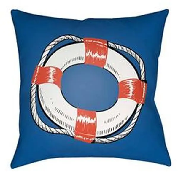 Artistic Weavers LTCH1504-2222 Litchfield Square Pillow, Poppy Red & Onyx Black - 22 x 22 in.