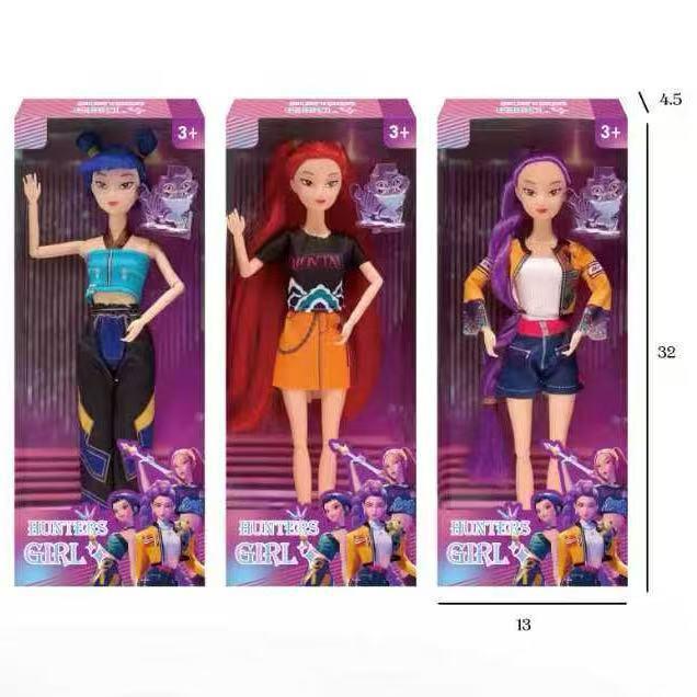 Gift For Valentines K-pop Demon Hunters Anime action figure doll 11.5 inches–12 Joint Movable Anime-Rumi, Mira and Zoey, Anime-Inspired Collectible Dolls, Mystery Box Merch Gift for Fans & Kids-desk display-Kpop Idol Merch Collectibles Playable theme song