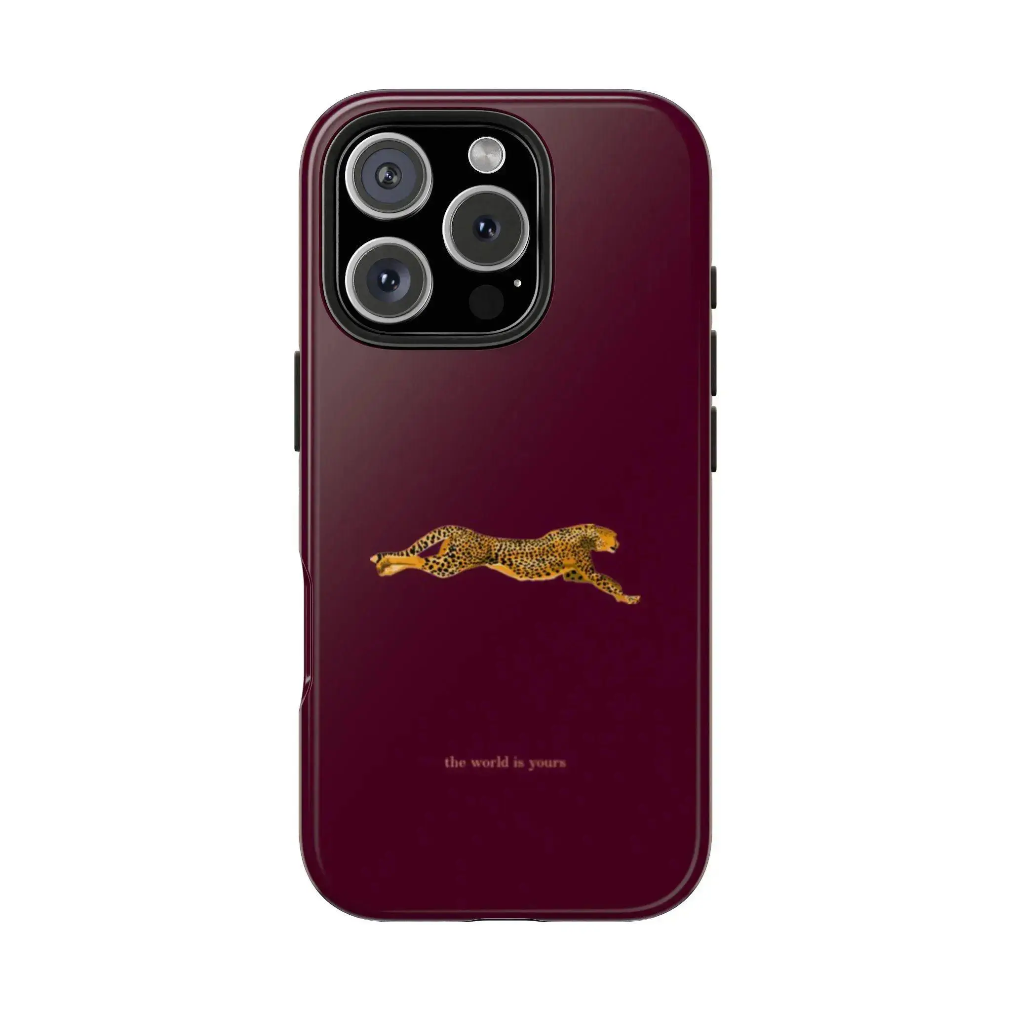 Cheetah "The World Is Yours" phone Cases For iPhone 17 16 15 14 13 12 Promax Pro Plus, Double-layer hard shell protection,best Gift