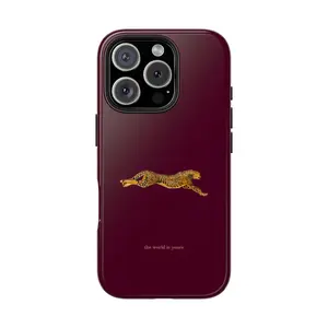 Cheetah "The World Is Yours" phone Cases For iPhone 17 16 15 14 13 12 Promax Pro Plus, Double-layer hard shell protection,best Gift