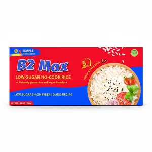 B2 Max Instant White Rice Quick-Cooking 72 oz Box for Fast Easy Dinner Meals Ideal for Salads Stir-Fries & Side Dishes