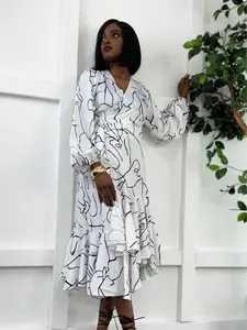 Zora Wrap Dress (Black & White)
