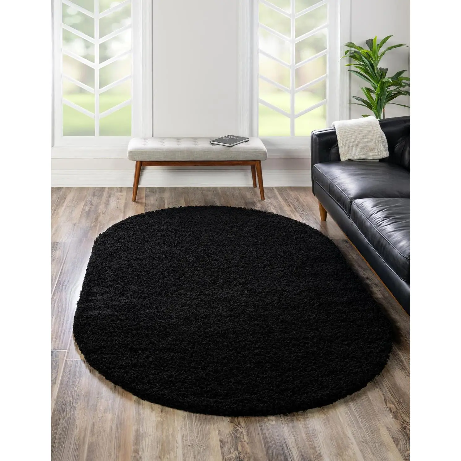 Jet Black 3'  x  5' 3 Oval