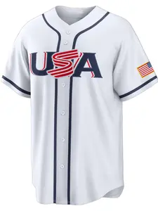 Men's Baseball Jersey 30 White Embroidered Sports Shirt, Casual Short Sleeve Button T-Shirt, Fitted Long Clothing for All Seasons