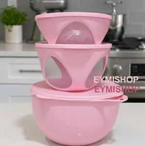 Set of bowls (3) in  pink, 10L, 4.3L and 2.5L