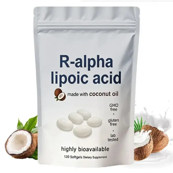 R-alpha Lipoic Acid 600mg With Coconut Oil, 120 Softgels, Antioxidant Support Healthcare Natural