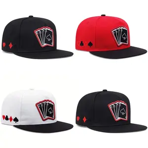 NEW HATS Four A cards of playing cards Embroidered Hip Hop Unisex Baseball Cap Casual Outing Hat Outdoor Activities Adjustable Snapback Cap