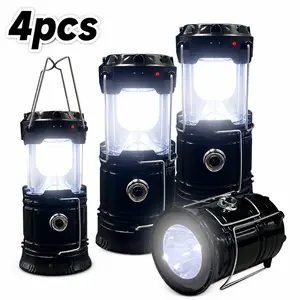 4/8 Pack Collapsible Portable LED Camping Lantern Lightweight Waterproof Solar USB Rechargeable Flashlight for Indoor/ Outdoor Emergency Use Solar Powered Motion Sensor Street Lights wide coverage Solar RGB Outdoor Fence Light solar street