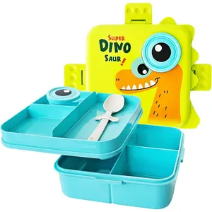Kids Toddler Leak Proof Bento Lunch Box Dinosaur Lunch Containers for School