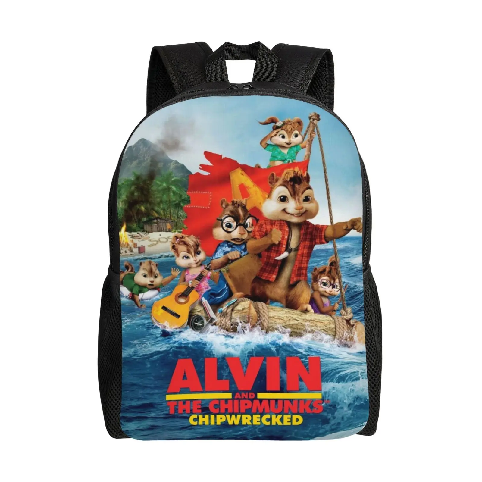 17 Inch Alvin and the chipmunks Backpack Cute Lightweight Alvin and the chipmunks: the road chip Laptop Backpack Casual Carry On Daypack Alvin gifts for friends, colleagues, family