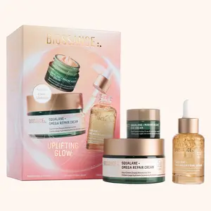 Biossance Uplifting Glow Holiday Set, Firm and Lift Serum, Marine Algae Eye Cream, Omega Repair Cream ($112 value)