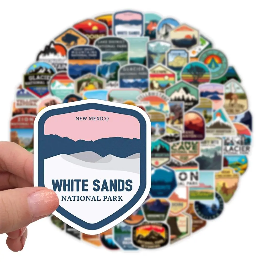 National Park Sticker, Decal Sticker, Sticker Set, 50pcs Waterproof Outdoor Nature Adventure Travel Stickers, Decoration for Suitcase Water Bottle Laptop Luggage Car Skateboard Bumper