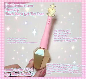 Dom Top Thick No Wipe Tempered Top Coat - Scratch Resistant High Gloss Soak Off Gel Nail Polish Finish Long Lasting Set Gel Nail