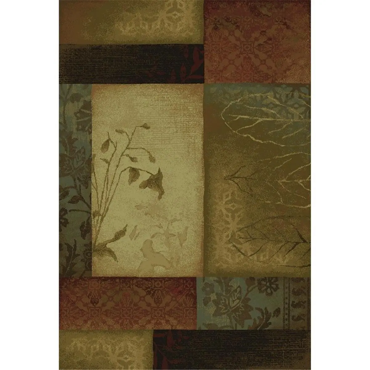 Oriental Weavers Hudson 040A1 Geometric Polypropylene Carpet - Machine-Made, Woven Texture, 7ft8in x 10ft10in Rectangle, Beige/Green, Transitional Indoor, Polyester/Jute Blend, for Home Rooms