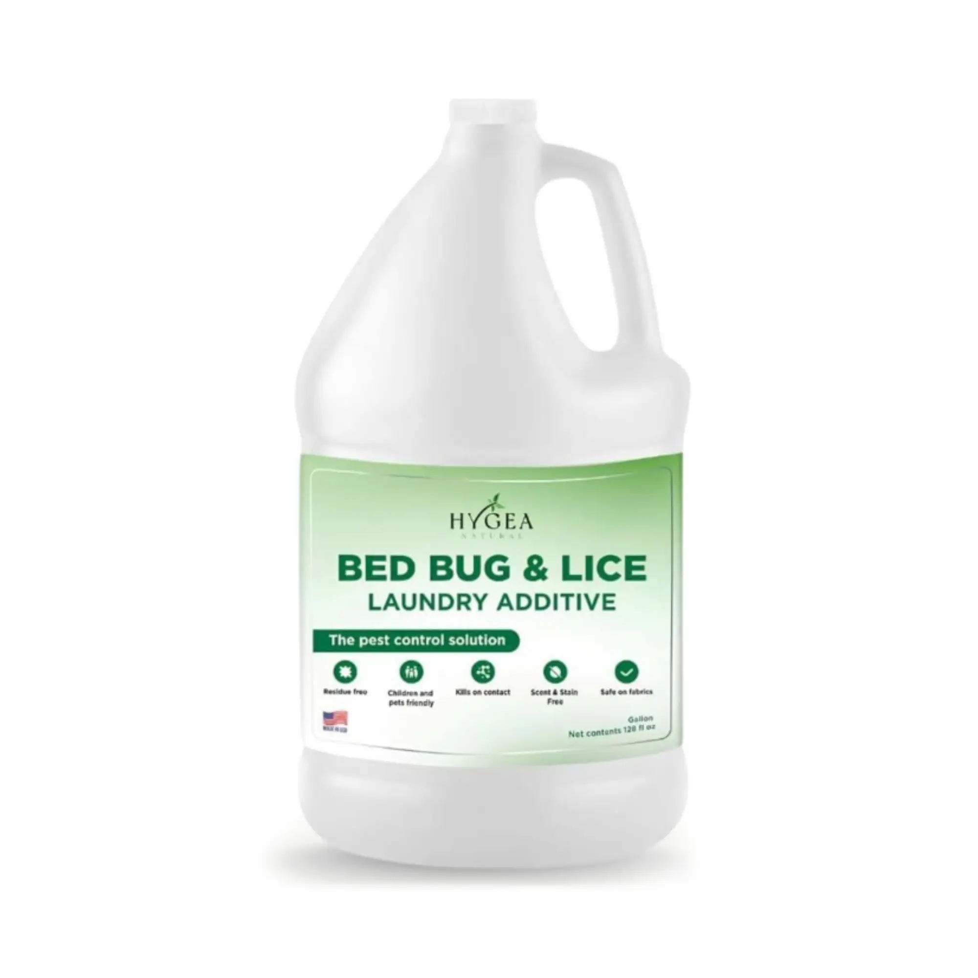 HYGEA NATURAL Bed Bug & Lice Laundry Additive Gallon Non-Toxic Family-Friendly Versatile Detergent for Effortless Pest Elimination