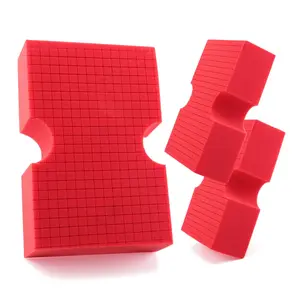 Car Wash Sponge, 3 Pack Big Red Sponge, Scratch-Free Car Cleaning Sponge, Durable Cross Cut Grid Sponge for Auto Multi Use Cleaning Washing Surfaces