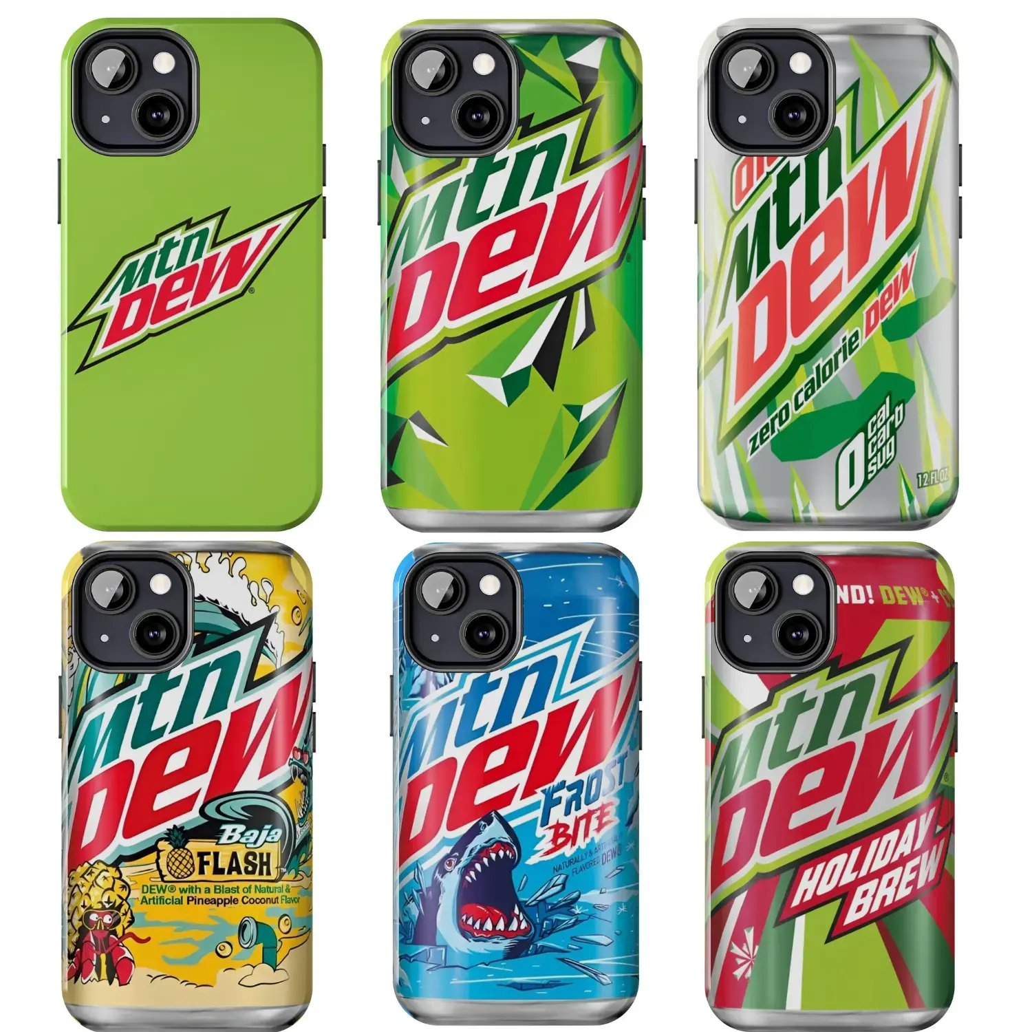 Mountain Dew Can iPhone Cases For iPhone 16 15 14 13 12 11 X Xs Xr 8, Soft Drink Cover, Unique Accessories, Durable