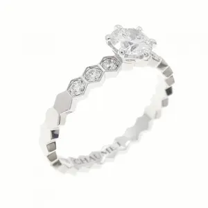 Chaumet Be My Love 18K White Gold Diamond Ring Size 8
