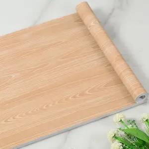 Wood Grain Self Adhesive Wallpaper Roll, Peel and Stick Vinyl Wall Decor, Contact Paper for Kitchen, Bathroom, Desk, Door, Cabinets, Closets, Peel and Stick Wallpaper Designs