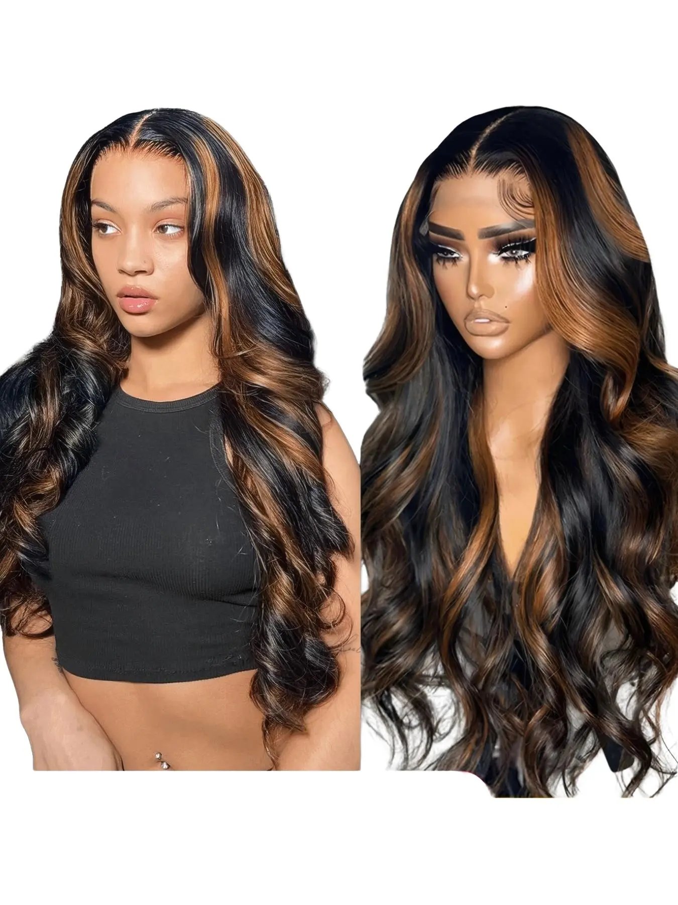 13x6 Ombre Lace Front Wig Human Hair 1B/30 Highlight Lace Front Wig Human Hair 180% Density Body Wave HD Transparent Lace Frontal Wigs Colored Balayage Wig Natural Wavy Wig for Black Women