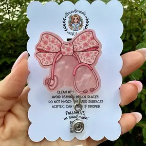 Acrylic Badge Reels Live Claims (No Beads) Featuring a Variety of Unique Designs and Text Elements