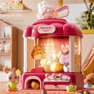 Mini Claw Machine For Kids With Plush Toys Three Joystick Control Infrared Sensor Light And Sound Effects Electronic Arcade Game Toy For Birthday Gifts