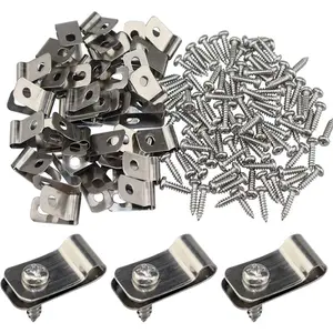 100 Sets Metal Livestock Fence Clips R Type Line Clamps Fixed Wire Bundles Fence Fasteners, Durable Farm Equipment Accessories